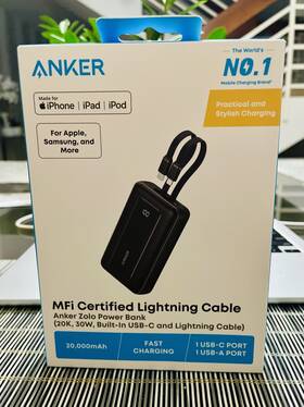 Anker 194644293291 Zolo Power Bank 30w Usb-c And Light Cable 20 000mah Portable