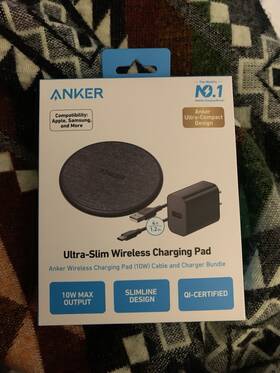 89089865 Anker 10w Wireless Charging Pad With 4ft Cable And 18w Wall Black Charger