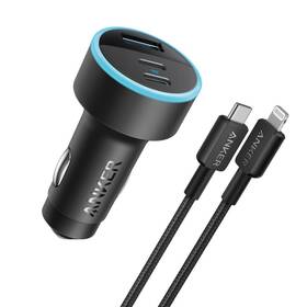 89089896 Anker 3-port 67w Car Charger With 3ft To Usb-c Cable - Black