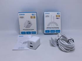 89089902 Anker 2-port 32w Wall Charger With 10ft 60w Fast Charging Usb-c Cable - White