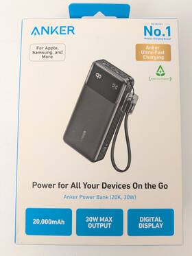 91803773 Anker Huge Pwr 20000mah 30w Ultra Fast Charging Power Bank- Built-in-usb-c Cable