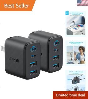 A121e Anker Zolo Usb C Charger Block 2-pack 4-port Wall Adapter With 50w Max Output