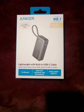 A1259h11-1 Anker New Nano Power Bank 30w Built-in Usb-c Cable Portable Charger