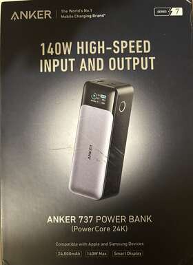 A1289011 Anker 737 Portable Power Bank 140w 24000mah Battery Pack Charging Smart Display