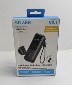 A1695h11-f0 Anker Laptop Power Bank 25k 165w Built-in And Retractable Cables New A1695h11-f0 Anker Laptop Power Bank 25k 165w Built-in And Retractable Cables New