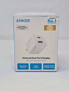 A2326j21-1 Anker 2-port 32w Wall Charger With Usb And Usb-c Ports White - Used