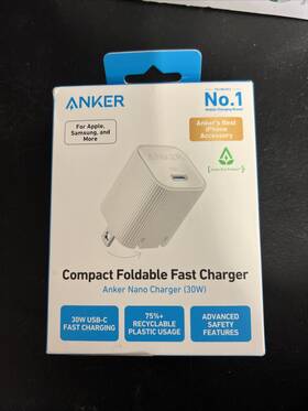 A2337j21-1 Anker Nano 30w Usb-c Fast Charging Compact Wall Charger- White Open Box