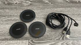 A2554011 Anker Lot Of 3 - 315 Wireless Charger Pad 10w Max Fast Charging With Usb Cables