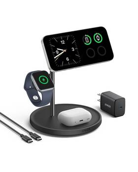 A25m3 Anker Magsafe Charger Stand Compatible Iphone 17 Maggo 3 In 1 Wireless Black