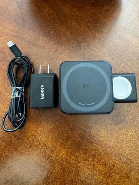 A25m4 Anker Magsafe Charger Compatible Maggo 3-in-1 Charging Station Qi2 Black .#e12