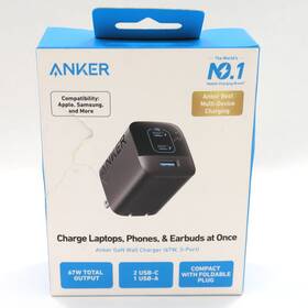 A2674j11-1 Anker A2674 3-port Wall Charger Universal Compatibility - 2x Usb-c And 1x Usb-a