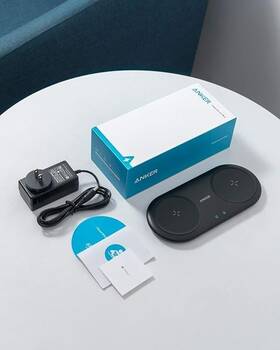 Ak-b2571111 Anker New Wireless Charger Powerwave 10 Dual Pad Qi Certified