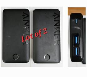 Aka1288011 Anker 335 Power Bank 20 000mah 3-ports Portable Charger 20w Lot Of 2