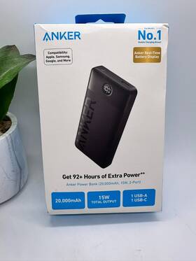 Aka1383 Anker Power Bank 20000mah Usb-c Portable Charger 15w Max Built-in Cable