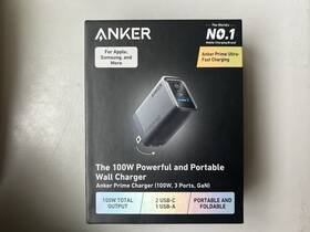 Aka2688 Anker Prime Charger 100w Usb C 3-ports Gan Adapter Foldable For Mac/ipad/galaxy