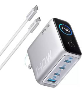 Akb2697 Anker Laptop Charger 140w Usb-c 4-ports Advanced Gan Power Adapter Touch Control