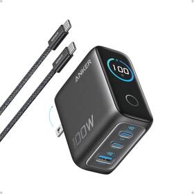 B121b Anker Charger 100w Max Ultra-compact 3-port Gan Usb C Dark Gray