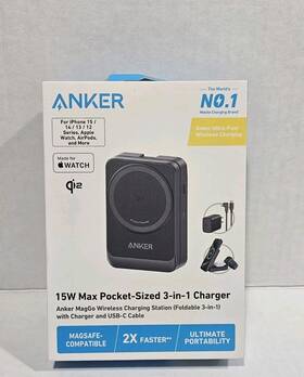 B2557112 Anker 15w Max Pocket-sized 3-in-1 Magsafe Charger