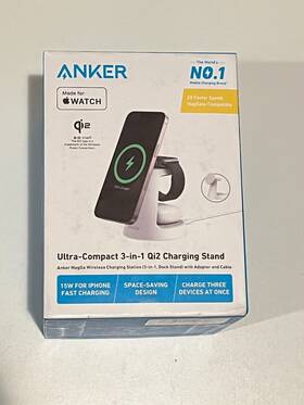 B25m4j21 Anker Maggo 15w Ultra-compact 3-in-1 Qi2 Charging Stand - White