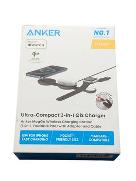 B25m8j11-1 Anker Cc1o Ultra-compact 3-in-1 Magsafe Wireless Charging Station Blk