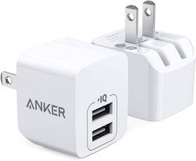 B2620121 Anker 2-pack Dual Port 12w Usb A Charger Block With Foldable Plug White