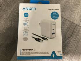 2dual-port Anker B2627 Jdl-01 Powerport C Hi-speed Wall Charger B2627jd1 Brand New 27w