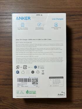 B2672 Anker New Sealed 317 Series 3 100w Usb-c Charger With 5 Ft Cable