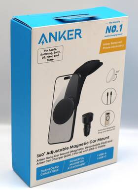 B9110h11-1 Anker 360 Adjustable Magnetic Nano Car Dashboard Mount And 60w 2 Port Charger New