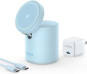 B2568131 Anker Mag Go 2-in-1 Magnetic Wireless Charging Station 20w Charger For Iphone 13