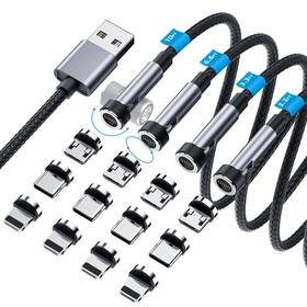 Akd03b Ankndo 540 Rotation Magnetic Charging Cable 3 In 1 Phone Charger 4-pac