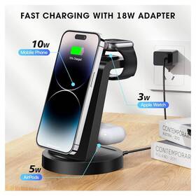 Cw350 Anlmz 726634632485 3 In 1 Wireless Charging Station For Iphone Watch Airpods Black