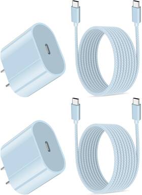 Anvsi Kkypd20 2pack Usb C Fast Charger For Ipad Pro 13/12.9/11 Inch 6.6ft Blue