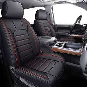 Zy003a-008-fr-redline-sld Aomsazto Front Seat Covers Custom Fit For Chevy Chevrolet Silverado Gmc Sierr