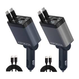 Be-001 Aopcrezon 120w Retractable Car Phone Charger Fast Adapter 2.6ft Cable Adjustable Gr