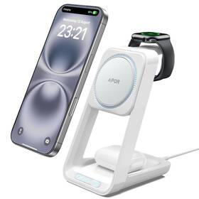Cs02 Apor 3 In 1 Charging Station For Iphone Magsafe Wireless Charger With Cooling Fan