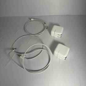 A2167 Apple 006186879898 12w Usb Wall Charger Power Adapter And Iphone Ipad Cable Lot Of 2