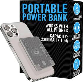 Aquavault Inc. 445007512577 Chargecard Ultra Slim Emergency Power Bank 2300mah Fits In Walle