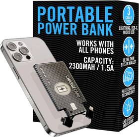 Aquavault Inc. 445014027057 Chargecard Ultra Slim Emergency Power Bank 2300mah Fits In Walle