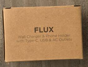 Eac-fx23 Ariel Flux Wall Charger And Phone Holder With Type-c Usb Ac Outlets White