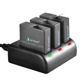 Artman Gopro Hero 5/6/7 1480mah Replacement Batteries 3 Pack