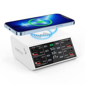 100w Asometech 838w Usb Charging Station 8-port For Multiple Devices White