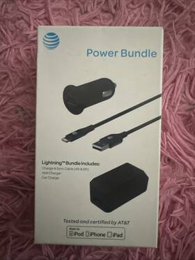 4622j At&t Power Bundle Mfi-certified Apple Lightning Car And Home Charger 4ft 6ft