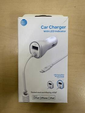 4897g At&t New 3.4amp Mfi-certified Apple Lightning Car Charger With Extra Usb Port