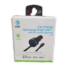 4925p At&t Car Charger Fast Charge Single Usb-c With 3ft Corded 40w