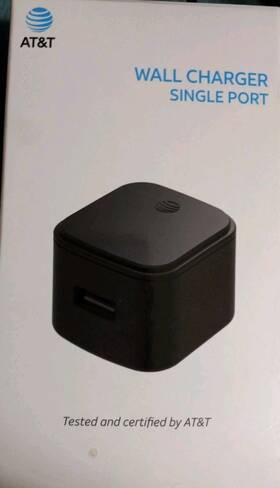 At&t 738516520285 Usb-a Single Port Wall Rapid Charger With Braided Cable 2.4 Amp Open Box
