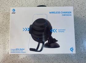 At&t 738516520438 Wireless Charger Car Dock Quick Charge 3.0 With Vent And Suction Mount New