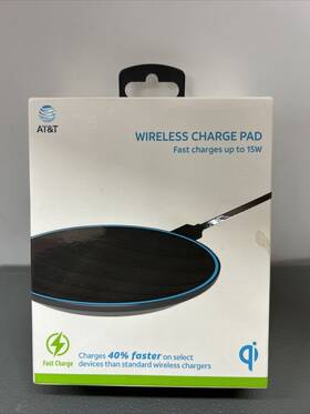 At&t 738516535999 New In Box 15w Fast Charge Wireless Charging Pad