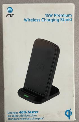 At&t 738516562353 Fast Charge 15w Wireless Charging Stand Black
