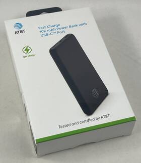 At&t 849944058148 Phone Charger Fast Power Bank Mobile Battery Usb-c Port Iphone Droid Watch Nip