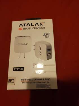 Atalax 191395050760 New Sealed X1 Travel Charger 5 Ft Type-c High Speed Charge And Sync Battery